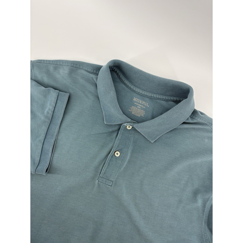 Merona Men's Size XXL Teal‎ Blue Polo Shirt Casual Comfortable Top